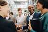 People networking at a conference