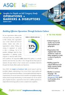 Cover image of the 2023 ASQE Insights On Excellence Category Study - Operations and Barriers & Disruptors