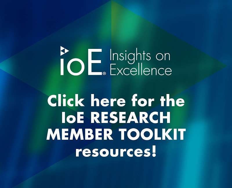 Graphic with IoE logo and "Click here for the IoE RESEARCH MEMBER TOOLKIT resources!" text