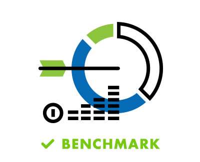 icon with word: Benchmark