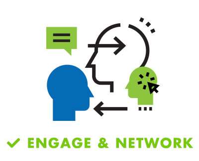 icon with words: Engage & Network