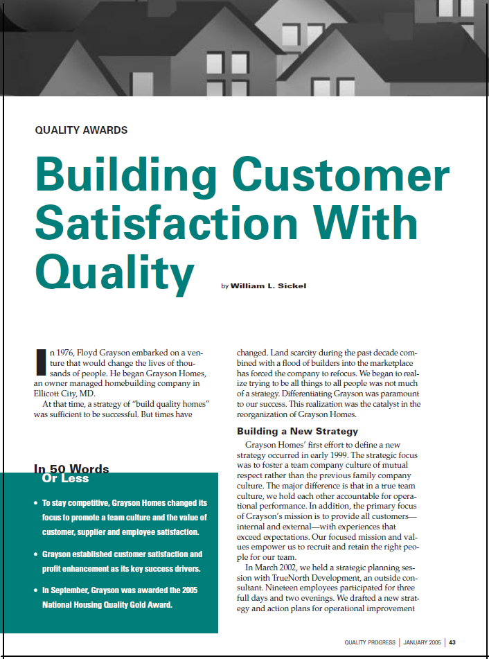 Building Customer Satisfaction With Quality