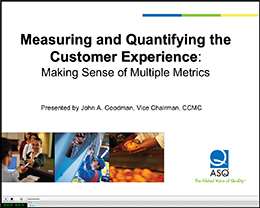 Preview image of Measuring and Quantifying the Customer Experience webcast