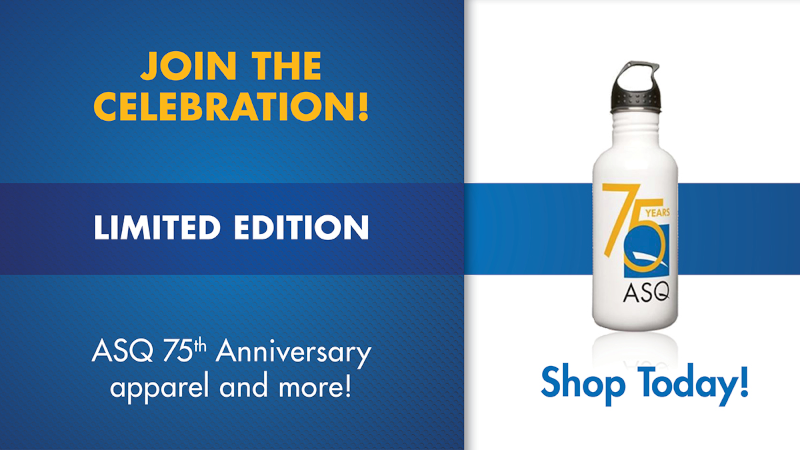 ASQ 75th Anniversary apparel and more. Shop Today!