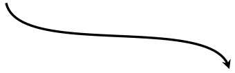 Curved arrow pointing down and right
