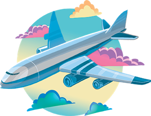Icon of airplane flying
