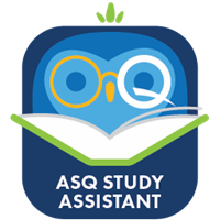 An image of a wise and knowledgeable owl named Quincy, who represents ASQ's AI study assistant.